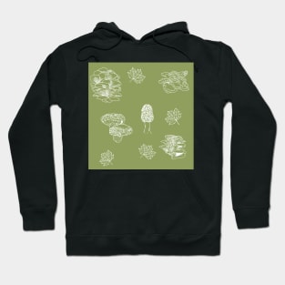 Woodland Mushrooms Sage 1 Hoodie